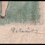 Pekáry István (1905-1981): Táncolók népviseletben. Rézkarc, akvarell, papír. Jelzett. 13x10 cm - Image 2