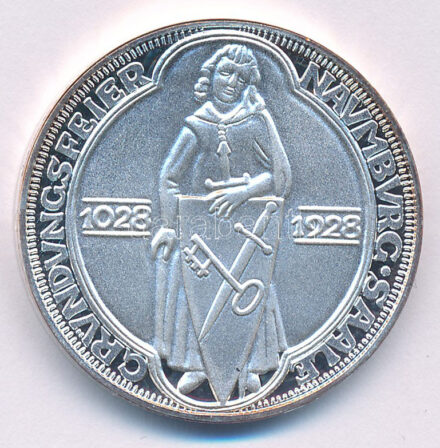 2006. A Németország / Weimar Köztársaság 1928D 3M 'Dinkelsbühl' érme jelzett utánverete T:PP 2006. The Germany / Weimar Republic 1928D 3 Mark 'Dinkelsbühl' marked restrike C:PP