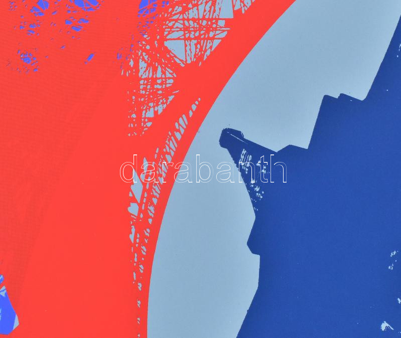 Hervé, Rodolf (1957-2000): Eiffel-torony. Szitanyomat, papír, jelzett, művészpéldány E.A. jelzéssel. 34,5x21 cm. / Hervé, Rodolf (1957-2000): Eiffel-tower. Screenprint on paper, signed, E.A. artist's proof, 34,5x21 cm. - Image 2