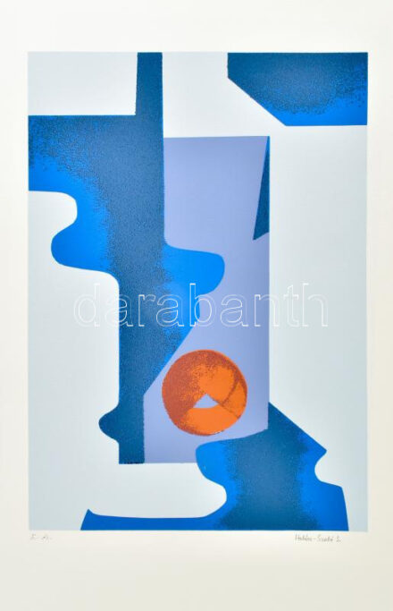 Halász Szabó Sándor (1920-1997): Absztrakt formák. Szitanyomat, papír, jelzett, művészpéldány E.A. jelzéssel, 41x29 cm
