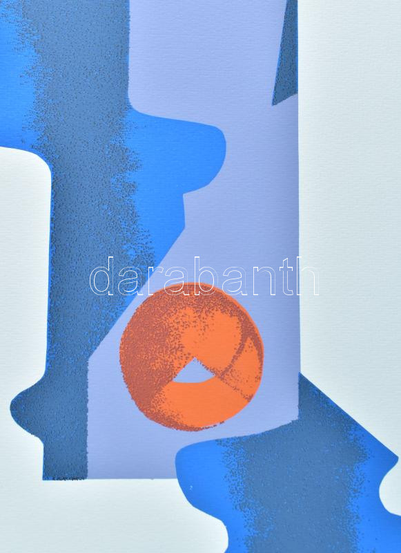 Halász Szabó Sándor (1920-1997): Absztrakt formák. Szitanyomat, papír, jelzett, művészpéldány E.A. jelzéssel, 41x29 cm - Image 2