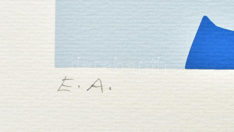 Halász Szabó Sándor (1920-1997): Absztrakt formák. Szitanyomat, papír, jelzett, művészpéldány E.A. jelzéssel, 41x29 cm - Image 3