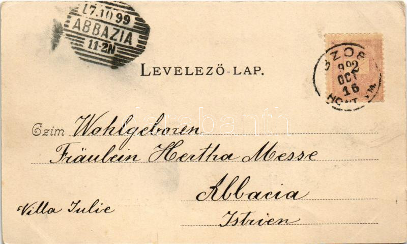 1899 (Vorläufer) Szob, Lujza intézet. Hegedüs Lajos kiadása (EK) - Image 2