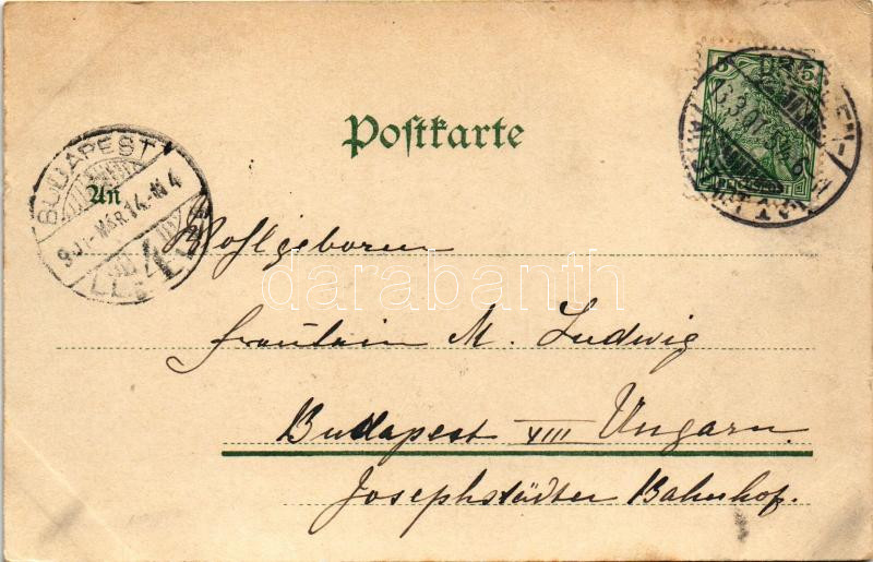 1901 Dresden, Hauptbahnhof / railway station, train, locomotive (EK) - Image 2