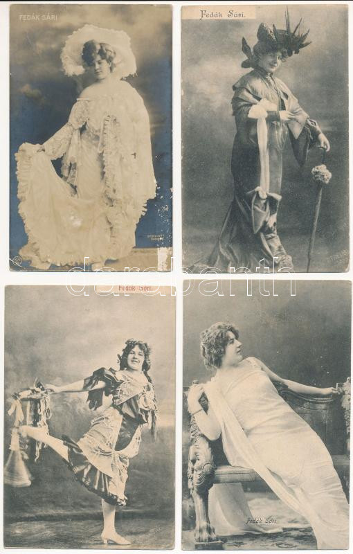 Fedák Sári - 4 db RÉGI képeslap / 4 pre-1945 postcards