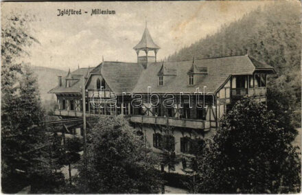 1918 Iglófüred, Bad Zipser Neudorf, Spisská Nová Ves Kupele, Novovesské Kúpele; Millennium Villa. Wlaszlovits Gusztáv kiadása / spa, hotel villa (fa)