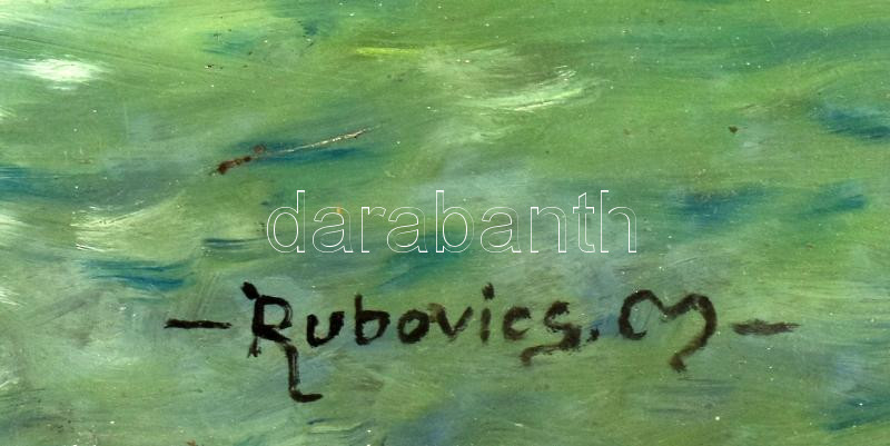 Rubovics M jelzéssel: Vitorlások. Olaj, farost. 42x60 cm - Image 2