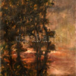 Mednyánszky jelzéssel: Fények. Olaj, vászon. Javított. 56x40 cm