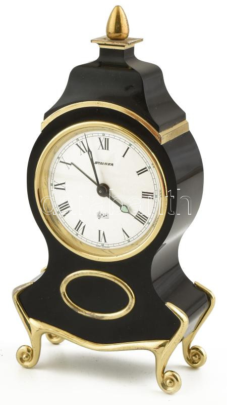 Staiger asztali óra, műanyag házban, jelzett, ketyeg, szép állapotban, m: 19 cm