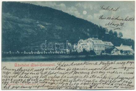 1904 Alsólelóc, Alsó-Lelóc, Dolné Lelovce (Nemeskosztolány, Zemianske Kostolany); Tarnóczy kastély 1898-as nagyobbméretűvé átalakítás után este. Kováts P. fiai 97. sz. / castle at night (fl)