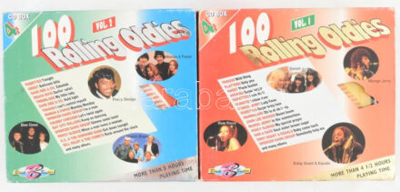 Various - 100 Rolling Oldies Vol.1-2. album cover, 25 Rolling Oldies 2 x 4 x CD, Compilation, Gold Box Set Svájc / Switzerland 1995. Rock, Funk / Soul, Pop.