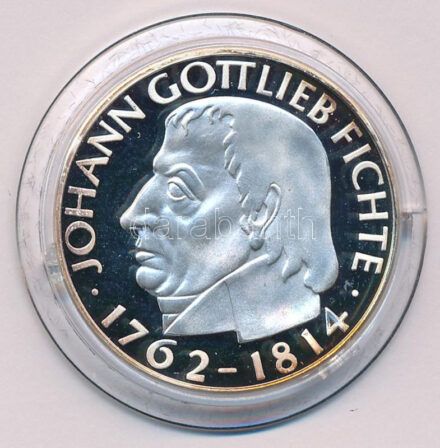 2003. A NSZK 1964J 5M 'Gottlieb Fichte halálának 150. évfordulója' érme jelzett utánverete T:PP patina 2003. The FRG 1964J 5 Mark '150th Anniversary of the death of Gottlieb Fichte' marked restrike C:PP patina