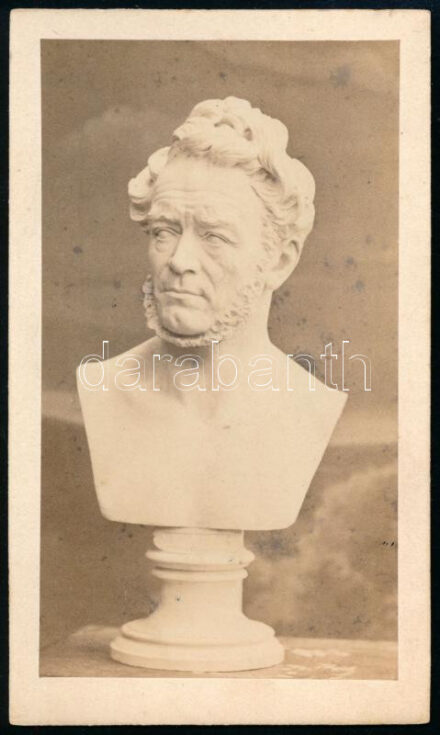 cca 1860 Mellszoborról készült fotó L. Wagner (Carlsruhe) műterméből, 10,5×6,5 cm