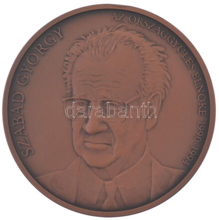 Fritz Mihály (1947-) 2020. 'Szabad György - Az Országgyűlés elnöke 1990-1994 / 30 éve szabadon 1990-2020' bronz emlékérem dísztokban (70mm) T:UNC,AU kis ph