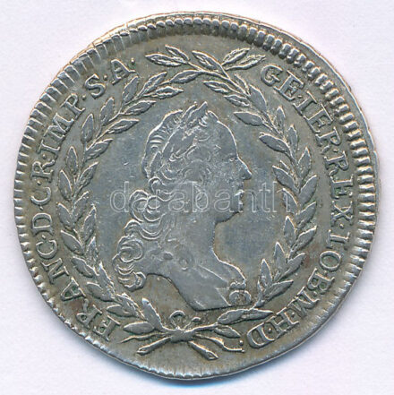 Ausztria 1755W-I 20Kr Ag 'I. Ferenc' Bécs (6,62g) T:XF,VF patina Austria 1755W-I 20 Kreuzer Ag 'Franz I' Vienna (6,62g) C:XF,VF patina Krause KM#2028