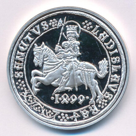 DN 'A legértékesebb magyar érmék - II. Ulászló ezüst guldinerének replikája' ezüstözött Cu emlékérem, 'COPY' jelzéssel, tanúsítvánnyal (40mm) T:PP