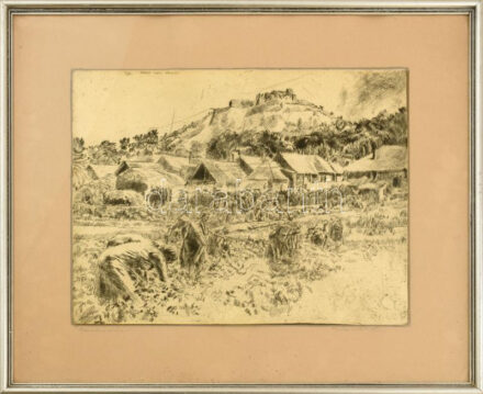 Aszódi Weil Erzsébet (1901-1976): Parádsasvár. Rézkarc, papír, jelzett, üvegezett fakeretben, 30×39 cm