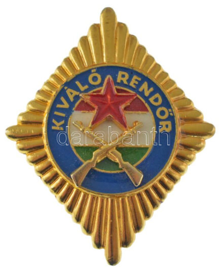 ~1970. 'Kiváló Rendőr' aranyozott, műgyantás fém jelvény (40x32mm) T:AU