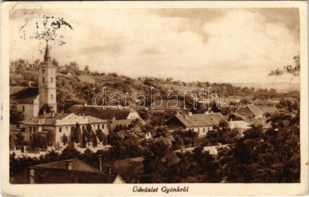 1934 Gyönk, templom. Engel József kiadása (EK)