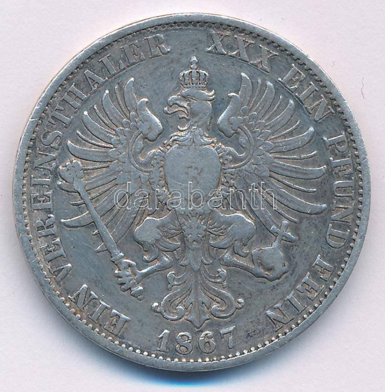 Német Államok / Poroszország 1867A Tallér Ag 'I. Vilmos' (18,33g) T:VF,F karc German States / Prussia 1867A Thaler Ag 'Wilhelm I' (18,33g) C:VF,F scratched Krause KM#494 - Image 2