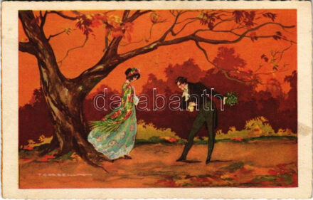 1926 Olasz művészlap, szerelmes pár / Italian art postcard, couple in love. Degami 869. s: T. Corbella