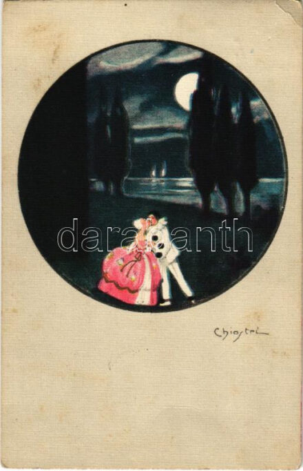 1926 Olasz művészlap, szerelmes pár / Italian art postcard, couple in love. Ballerini & Fratini 180. s: Chiostri (EK)