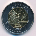 Vatikán 2008. 2E próbaveret tanúsítvánnyal T:1 Vatican 2008. 2 Euro trial strike with certificate C:UNC - Image 2