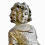 Jelzés nélkül: Kislány. Bronz, kőtalpon, kopott, m: 19 cm - Image 3