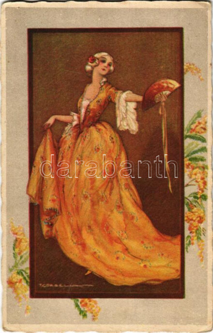 1926 Olasz művészlap, hölgy / Italian art postcard, lady. Degami 872. s: T. Corbella (EK)