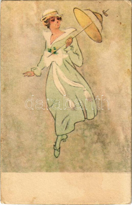 1927 Olasz művészlap, hölgy / Italian art postcard, lady. Excelsior SB 2919. (fl)