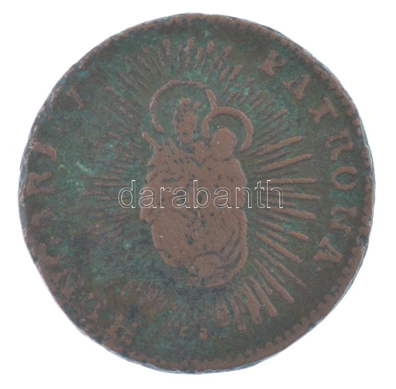 1761. Rézdénár 'Mária Terézia' nyitott korona T:F patina Huszár: 1755., Unger III.: 1277. - Image 2