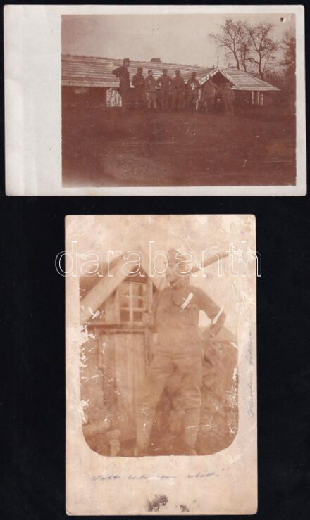 I. világháborús katonai fotók, 4 db, 10×15 és 9×13 cm-es méretben