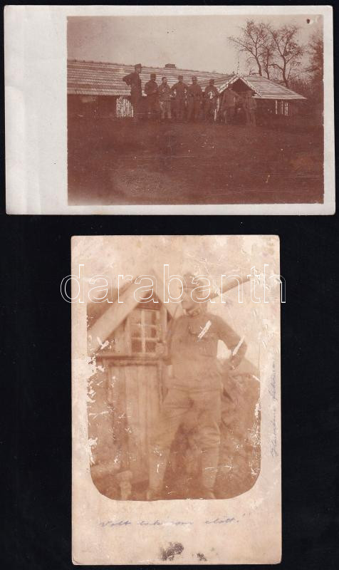 I. világháborús katonai fotók, 4 db, 10×15 és 9×13 cm-es méretben
