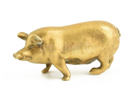 Jelzés nélkül: Malac. Bronz, h: 8 cm