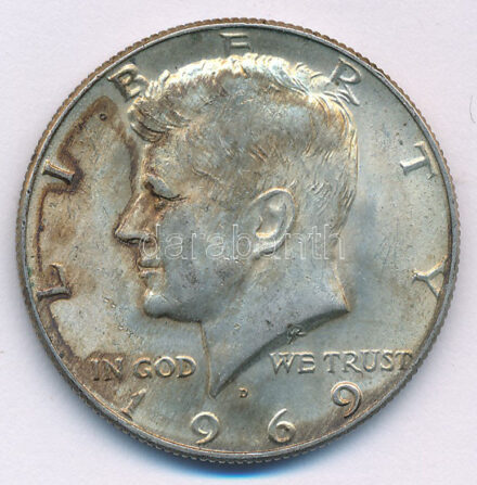Amerikai Egyesült Államok 1969D.1/2$ Ag T:AU patina USA 1969D 1/2 Dollar Ag 'Kennedy' C:AU patina