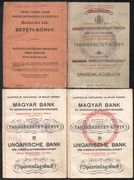 1911-1923-1940-1944 7 db betétkönyv