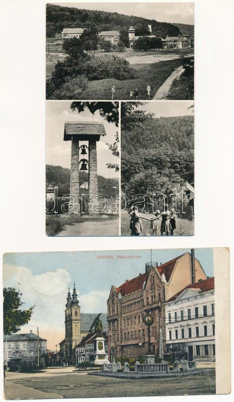 Sopron és Brennbergánya - 6 db modern Képzőművészeti Alap és 2 régi képeslap - Image 2