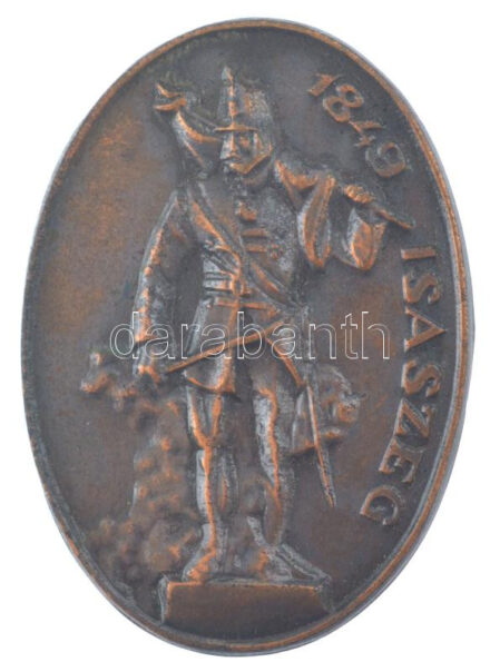 ~1999. '1849 Isaszeg' bronz emlékjelvény (36x25mm) T:AU