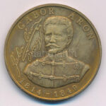 Bognár György (1944-) 1989. 'Gábor Áron 1814-1849 / Születésének 175., halálának 140. évfordulójára' bronz emlékérem (42,5mm) T:AU patina