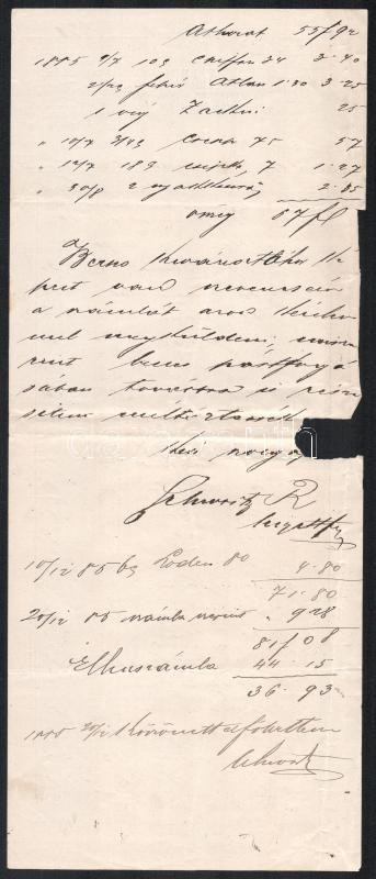1885 Körmend, Schwarz R. úri és női nemük raktárának fejléces számlája - Image 2