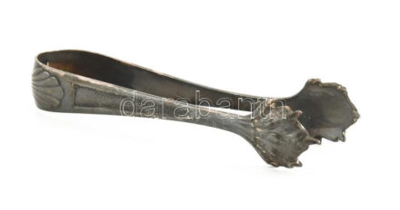 Berndorf cukorfogó, ezüstözött alpakka, jelzéssel, kopásokkal, h: 9 cm