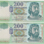 2005. 200Ft (2x) sorszámkövető T:UNC