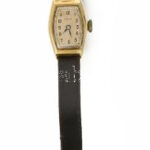 Stowa 14k arany női karóra, jelzett, használt bőr szíjjal, működik, 18x20 mm - Image 3
