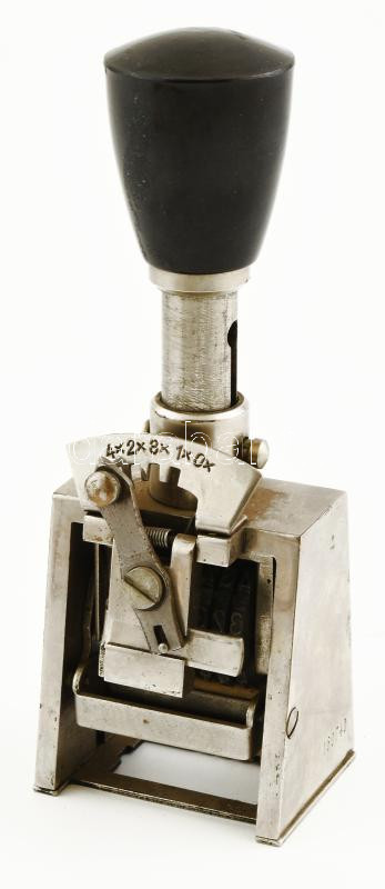Régi sorszámozó bélyegző, szép állapot, jelzéssel, m: 15,5 cm
