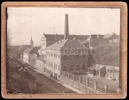 cca 1920 Pécs, kesztyűgyár, keményhátú fotó, 10×12 cm