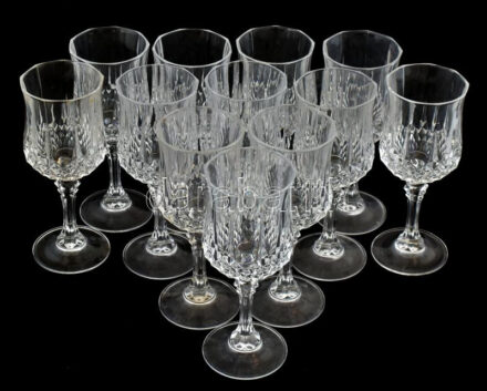 12 db talpas boros kristály pohár, hibátlan, m: 16 cm