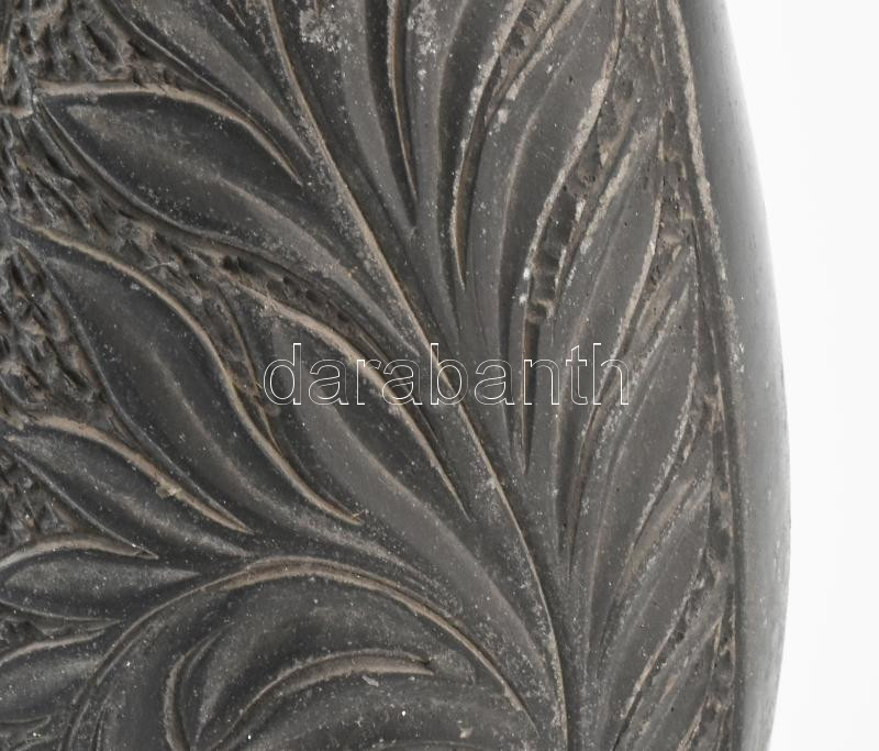 Retro feketekerámia váza, kopásokkal, jelzés nélkül, m: 41 cm - Image 2
