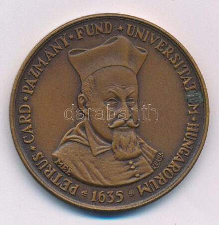 Kelemen Kristóf (1922-2001) 1985. 'MÉE Budapest Pázmány Péter / Eötvös Lóránd' bronz emlékérem (42,5mm) T:UNC kis patina Adamo BP16