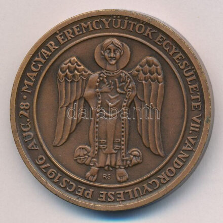 Rétfalvi Sándor (1941-2021) 1976. 'MÉE VII. Vándorgyűlése Pécs 1976 / A mohácsi csata 450. évfordulójára' bronz emlékérem (42,5mm) T:AU kis ph Adamo PS1