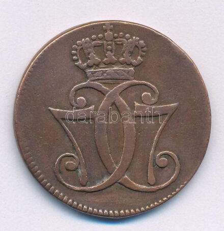 Dánia 1771. 1sk Cu 'VII. Keresztély' T:AU kis patina Denmark 1771. 1 Skilling Cu 'Christian VII' C:AU small patina Krause KM#616